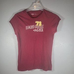 Hard Rock Cafe San Francisco TShirt Womens Size XL Maroon Short Sleeve